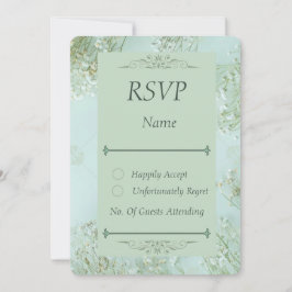 Pastellfarbene Aquamarine weiße Blume Hochzeitskar