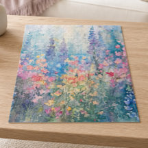 Pastellfarbene Aquarell-Wildblumenwiese