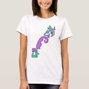 Pastellfarbene asymmetrische geometrische Grafik T T-Shirt