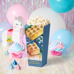 Pastellfarbene Baustein-Splash-Jungen-Geburtstagsf Geschenkschachtel