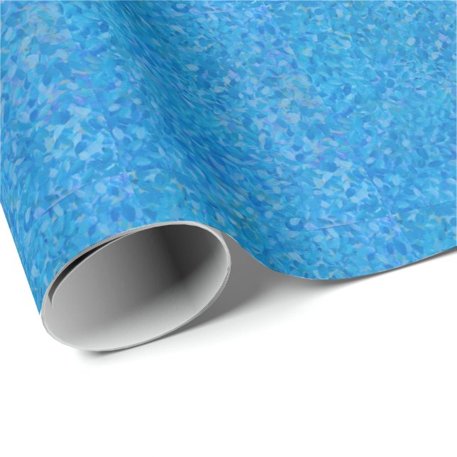 pastellfarbene Blues Geschenkpapier (Rolleneckpunkt)