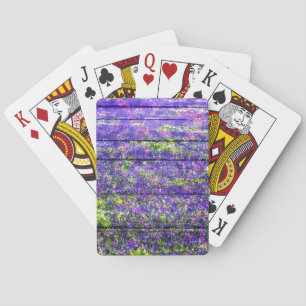 Pastellfarbene Blume auf Holz #5 Spielkarten