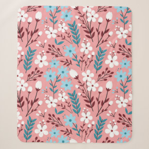 Pastellfarbene Blume Nahtloses Muster mit rosa Sherpadecke
