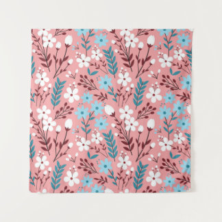 Pastellfarbene Blume Nahtloses Muster mit rosa Wandteppich