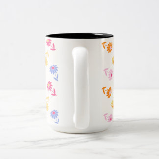 Pastellfarbene Blume Nahtloses Muster Zweifarbige Tasse