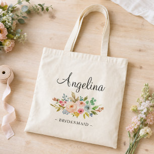 Pastellfarbene Blumen-Brautjungfer-Tasche Tragetasche