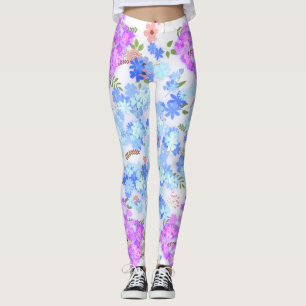 pastellfarbene Blumengestaltung  Leggings