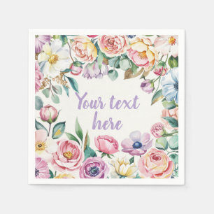 Pastellfarbene Blumengestaltung Personalisierter T Serviette