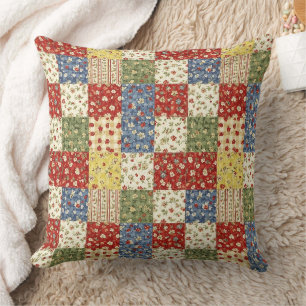 Pastellfarbene Blumengewebe-Patchwork-Picknick-Mus Kissen