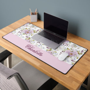 Pastellfarbene botanische Wildblumen-Personalisier Schreibtischunterlage
