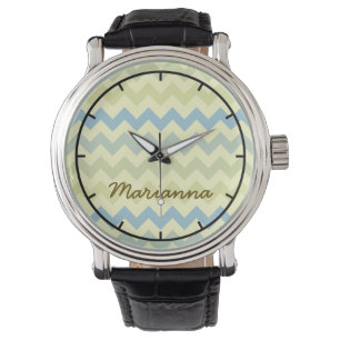 Pastellfarbene Chevron Armbanduhr