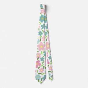 Pastellfarbene Ditsy-Blumen Shabby Chic Coquette Krawatte