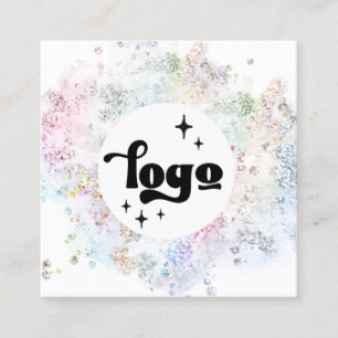 Pastellfarbene falscher klumpiger Glitter Quadratische Visitenkarte