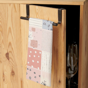 Pastellfarbene Floral-Patchwork-Quiltedecke in Ros Geschirrtuch