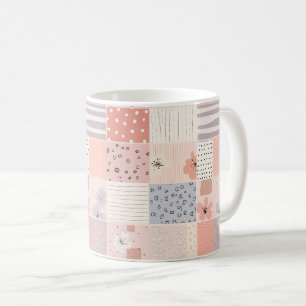 Pastellfarbene Floral Patchworkdecke in Rosa und B Kaffeetasse