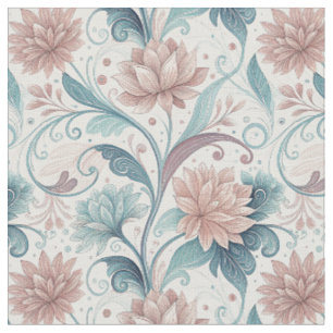 Pastellfarbene florale Wirbel-Schöne Blumenmuster- Stoff