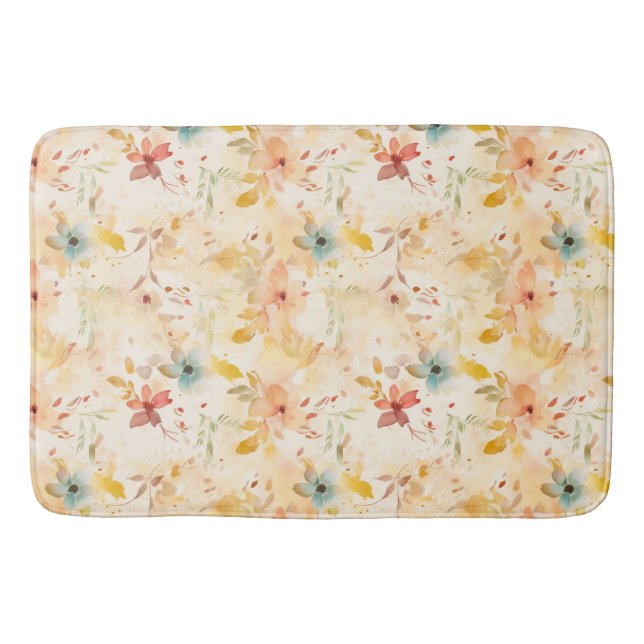 Pastellfarbene freie florale Geisteshaltung Badematte (Vorderseite)