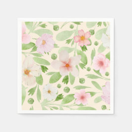 Pastellfarbene, gelbe Blumenmuster Serviette
