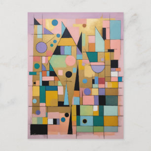 Pastellfarbene geometrische Metropole Postkarte