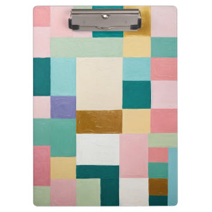 Pastellfarbene geometrische Steppdecke Klemmbrett