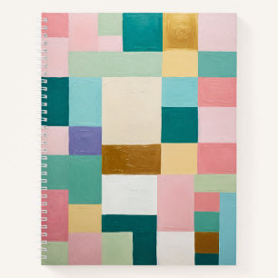 Pastellfarbene geometrische Steppdecke Notizbuch