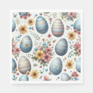 Pastellfarbene Gingham-Oster-Eier-Servietten Serviette
