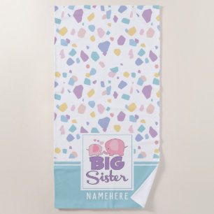 Pastellfarbene große Schwester Elefant Buntes Must Strandtuch