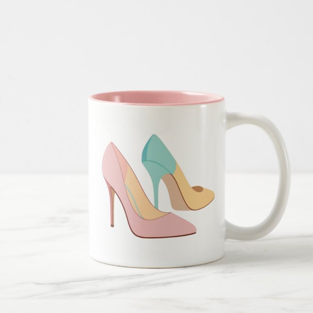 Pastellfarbene High Heels für Sie GIRL Zweifarbige Tasse (Rechts)