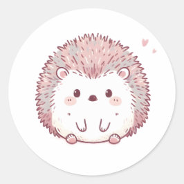 Pastellfarbene Igel Design, Niedliche Weichfärbung Runder Aufkleber