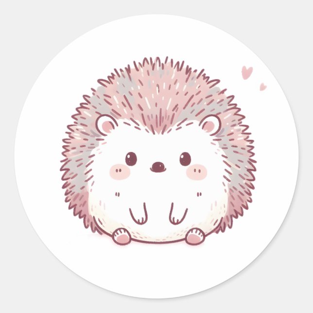 Pastellfarbene Igel Design, Niedliche Weichfärbung Runder Aufkleber (Vorderseite)