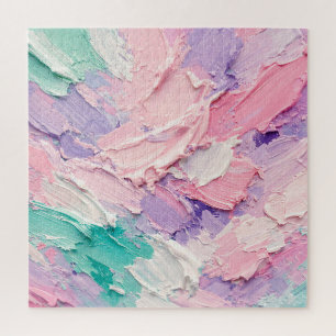 Pastellfarbene Impasto-Pinselstrich-Abstraktion