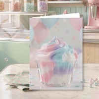 Pastellfarbene Kristall-Cupcake-Geburtstag