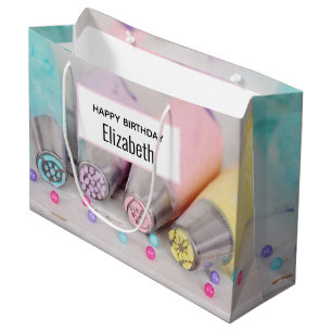 Pastellfarbene Kuchendekorationstools Geburtstag Große Geschenktüte