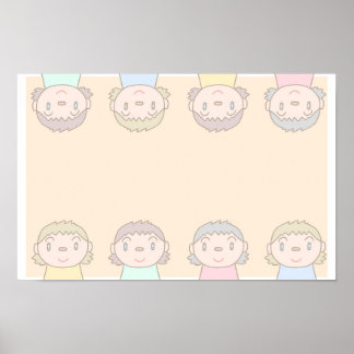 Pastellfarbene Kunst mit Kinderlächeln. Poster