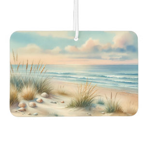 Pastellfarbene Küsten Dünen Aquarell Autolufterfrischer