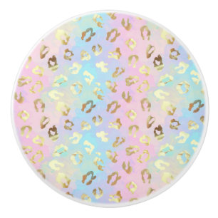 Pastellfarbene Leoparden-Skin-Bandana Keramikknauf
