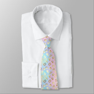 Pastellfarbene Leoparden-Skin-Bandana Krawatte