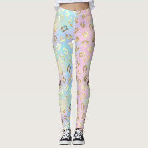 Pastellfarbene Leoparden-Skin-Bandana Leggings