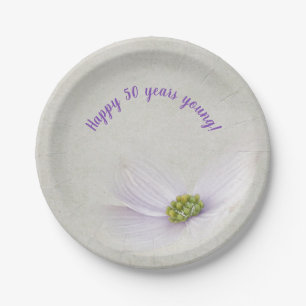 Pastellfarbene lila Kosmos-Blume Pappteller