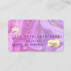 Pastellfarbene lila violette Lavendel-Marmor Kredi Visitenkarte
