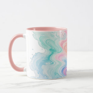 Pastellfarbene Marmor-Wirbel-Akzent-Tasse Tasse
