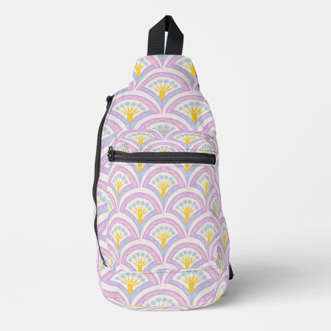 Pastellfarbene Muschel Crossbody Bag (Vorderseite)