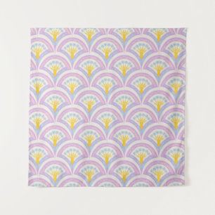 Pastellfarbene Muschel Muster Wandteppich