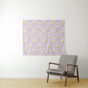 Pastellfarbene Muschel Muster Wandteppich