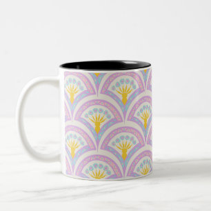 Pastellfarbene Muschel Muster Zweifarbige Tasse