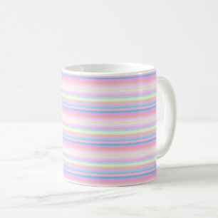 Pastellfarbene niedliche Farbstreifen Streifen Tas Kaffeetasse
