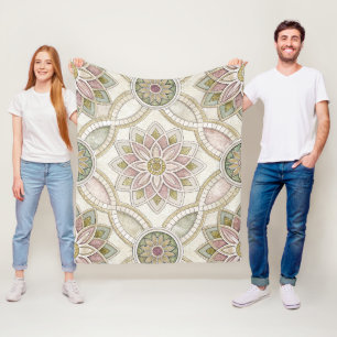 Pastellfarbene Opaleszierende Blumenmosaik - Manda Fleecedecke