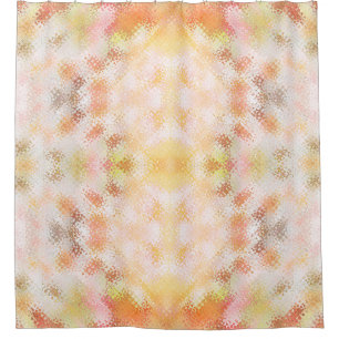 Pastellfarbene, orange und weiße Mosaikverzierunge Duschvorhang