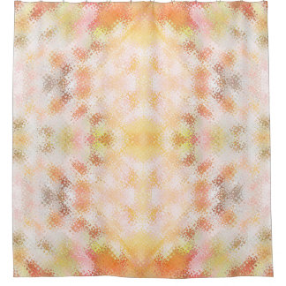 Pastellfarbene, orange und weiße Mosaikverzierunge Duschvorhang