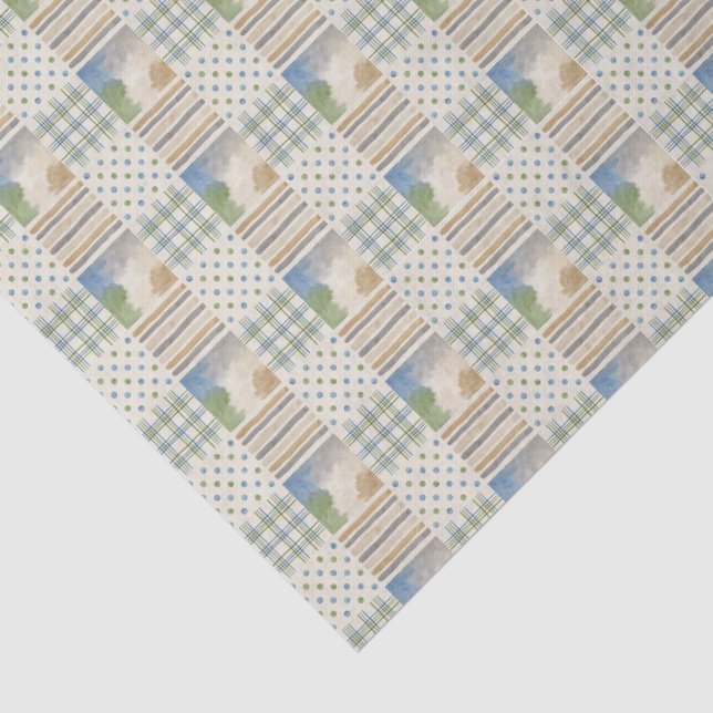 Pastellfarbene Patchwork-Quilt-Tissue-Papier Seidenpapier (Ausschnitt)